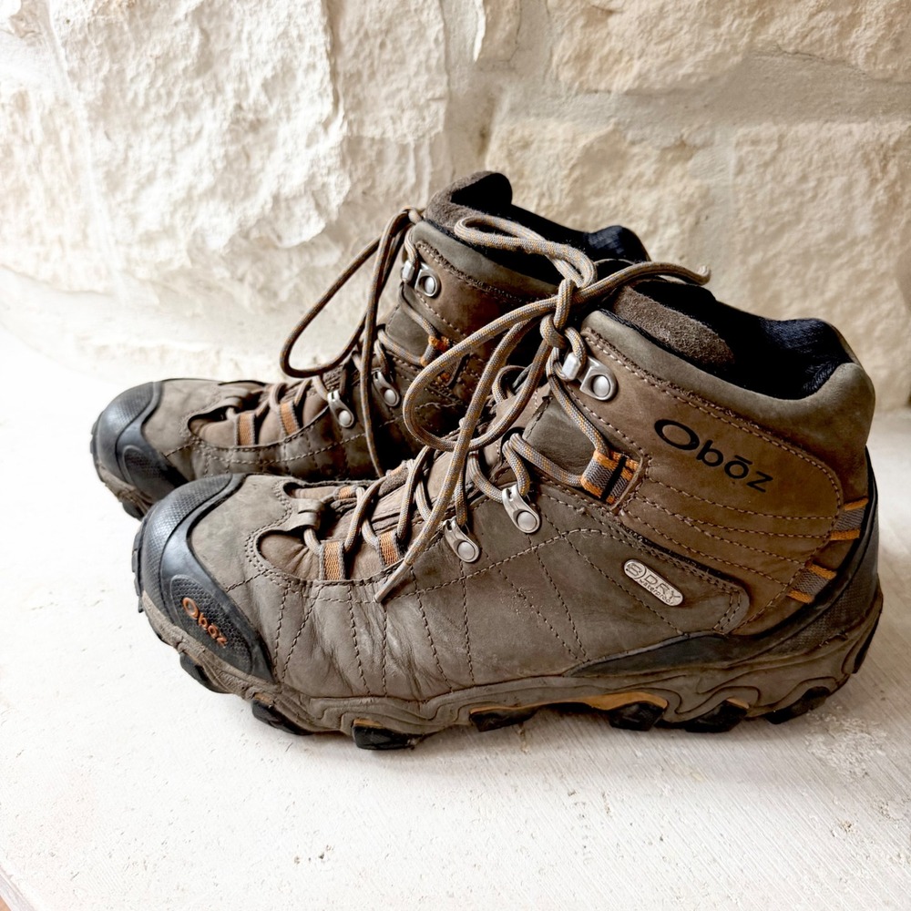 Oboz Bridger Mid B-DRY Waterproof Hiking Boots Womens Walnut Brown Leather 11W